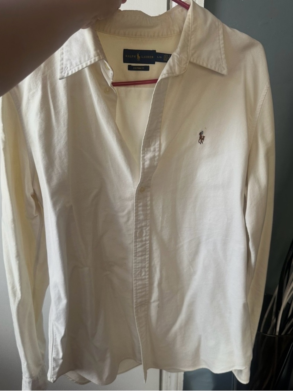 Ralph Lauren Women Classic Long-Sleeve Shirt in Cream/white